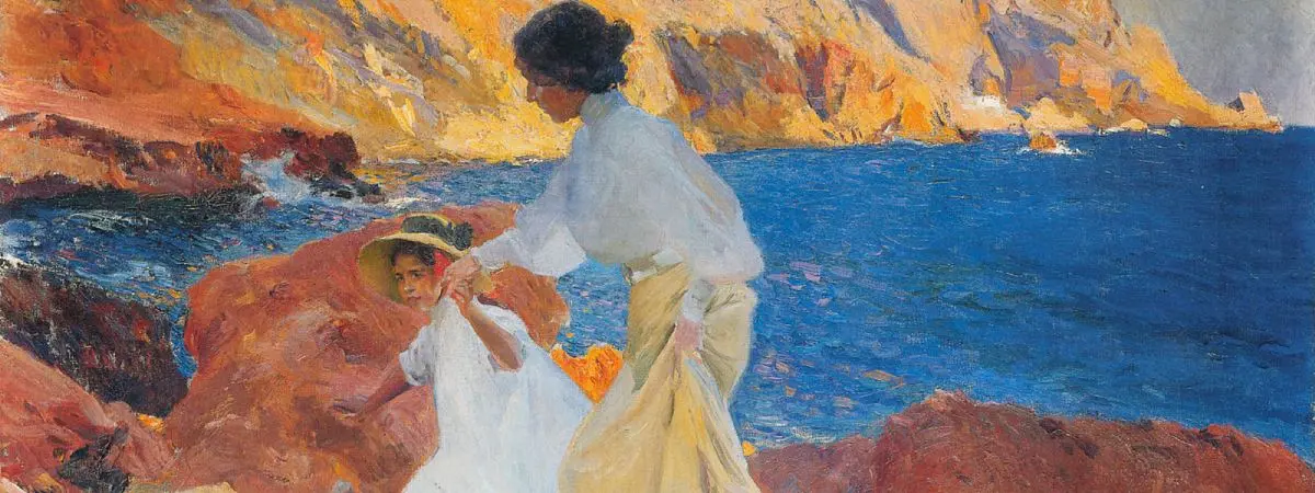 Clotilde y Elena en las rocas de J&aacute;vea, Sorolla. | Wikimedia
