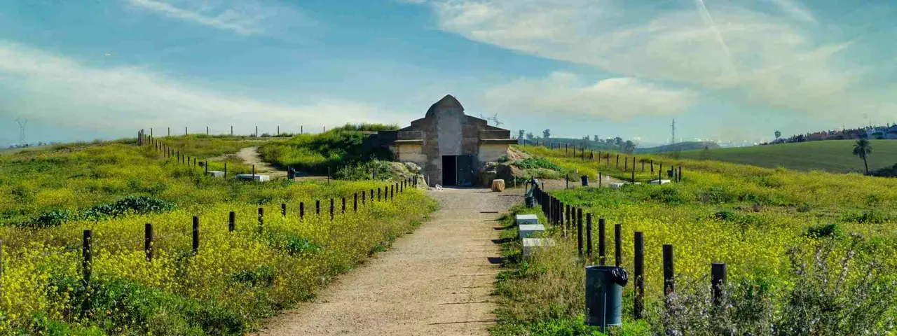 Valencina de la Concepcion, Seville, Spain; December 26, 2023: Entrance of the Tholos de la Pastora dated to the Chalcolithic Age