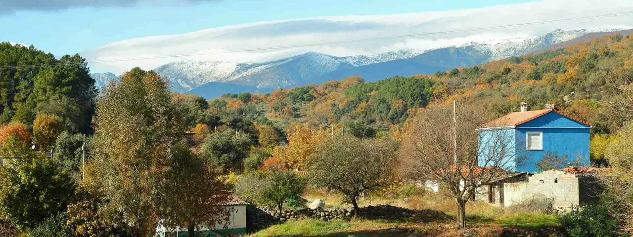 the Sierra de Gredos from Candeleda, Avila, Spain,