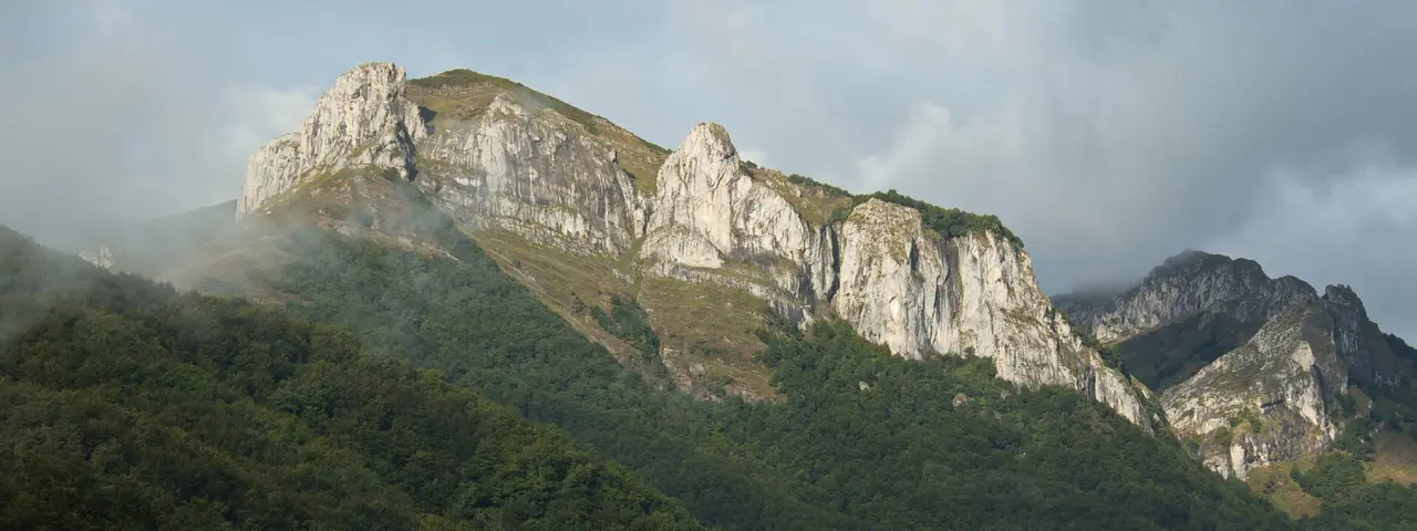 Landscape at village Pido near Espinama in national park Picos de Europa in Cantabria,Spain,Europe