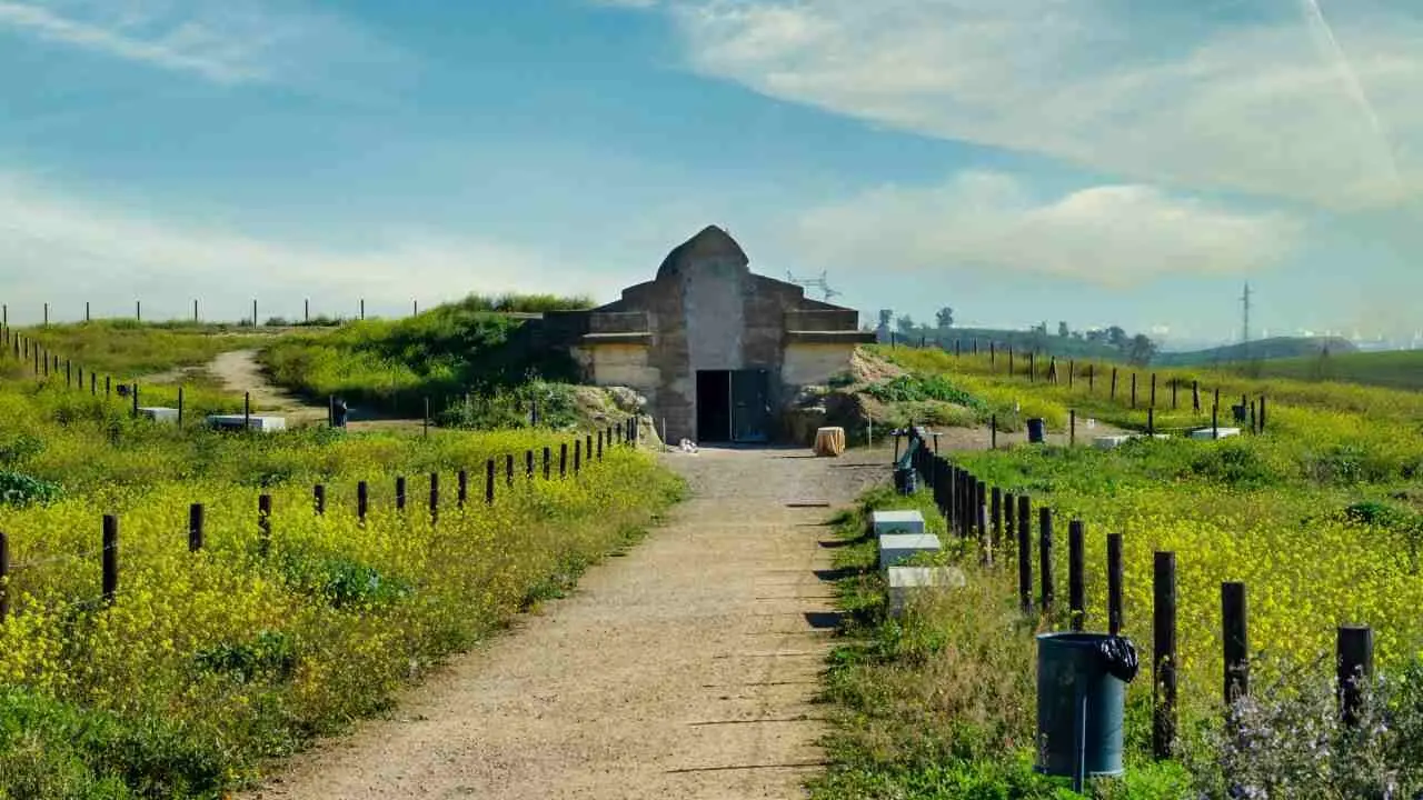 Valencina de la Concepcion, Seville, Spain; December 26, 2023: Entrance of the Tholos de la Pastora dated to the Chalcolithic Age