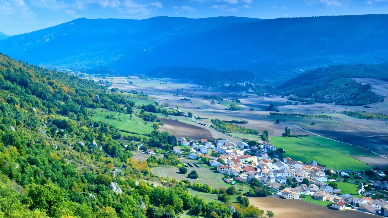 Vista a&eacute;rea de Eulate y su paisaje