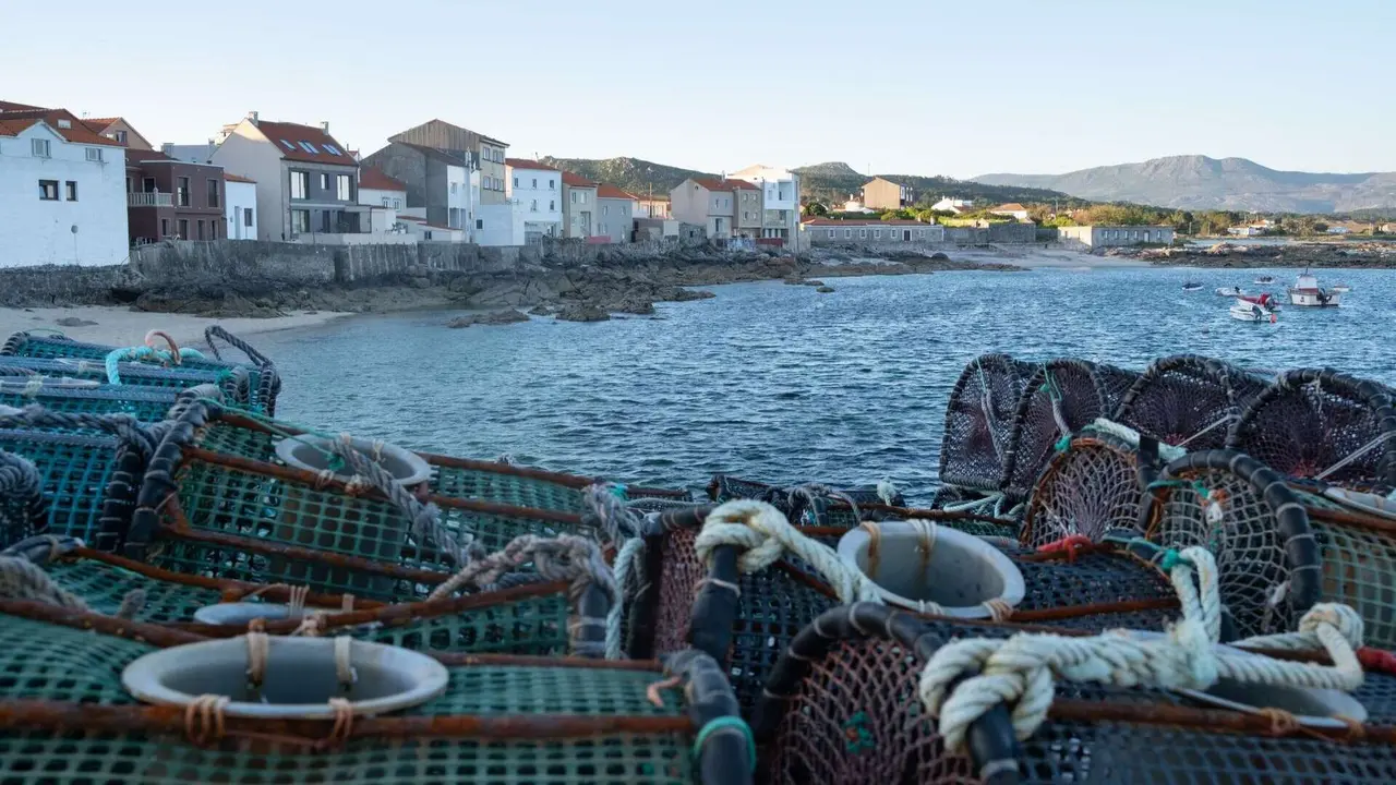 El pueblo pesquero de Corrubedo.