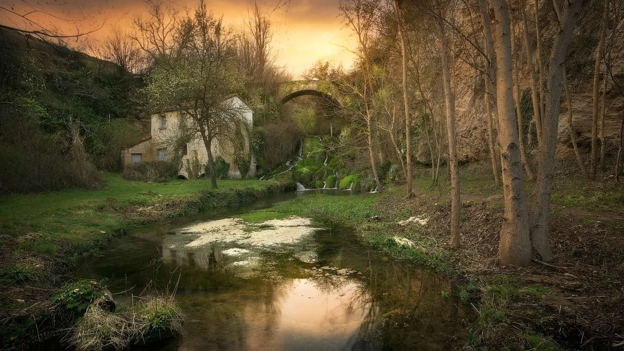 Puente y molino de Sedano.