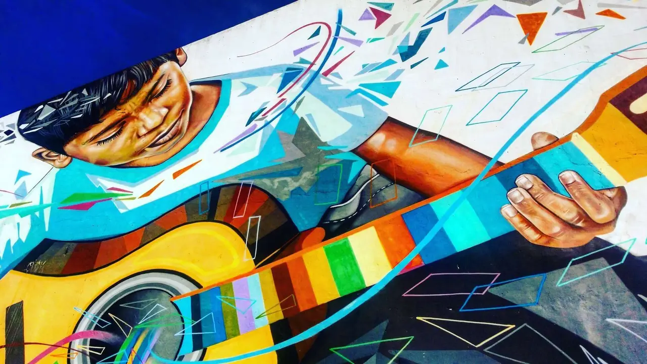 Mural de arte urbano en M&aacute;laga. | Dreamstime