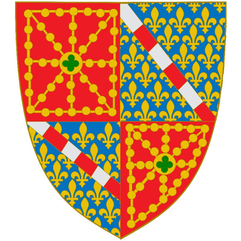 Escudo de navarra cuartelado con los emblemas capetos de la dinastía Evreux