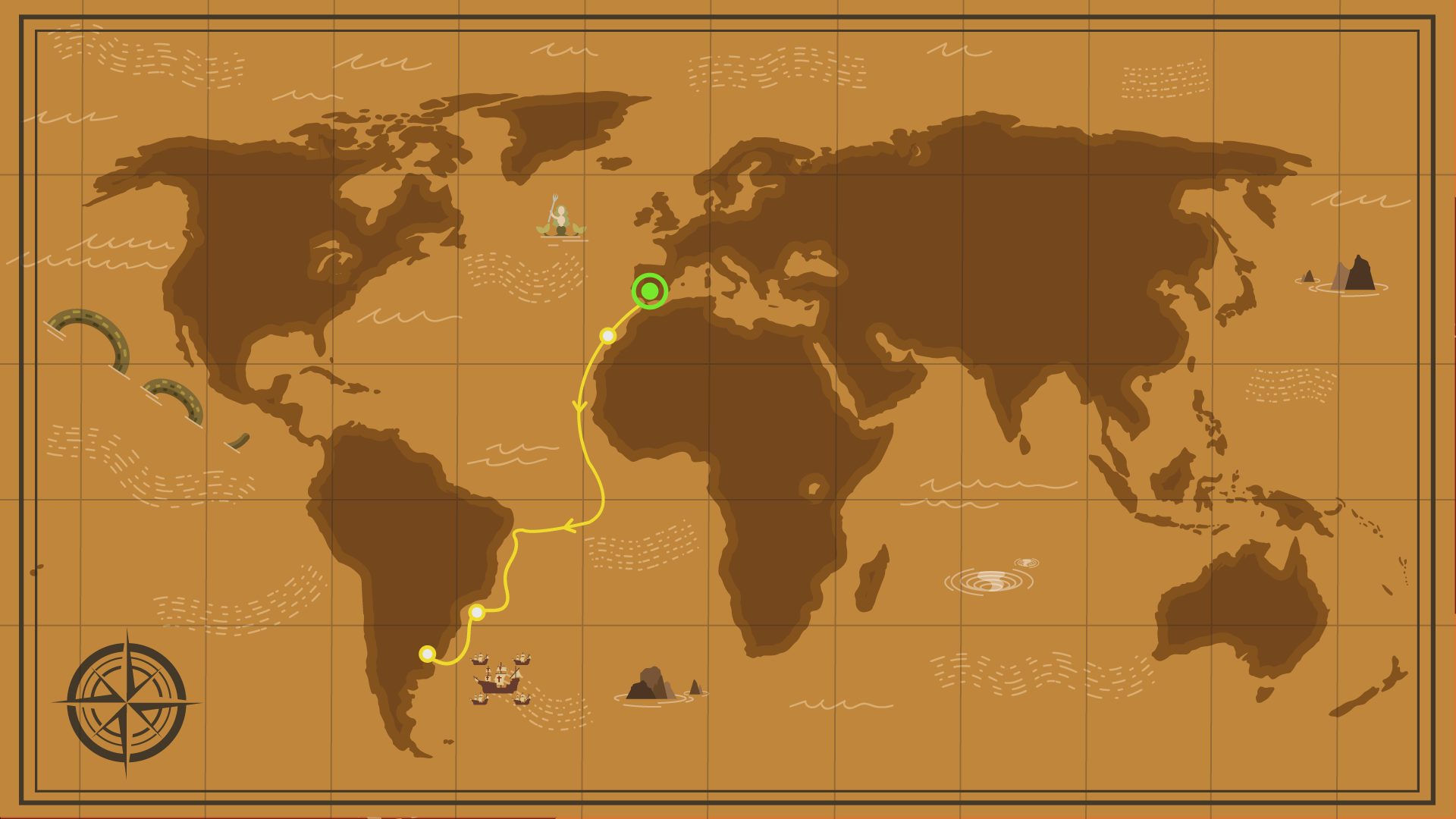 Avance de la vuelta al mundo de Magallanes y Elcano hasta enero de 1520. | Alex Miklan