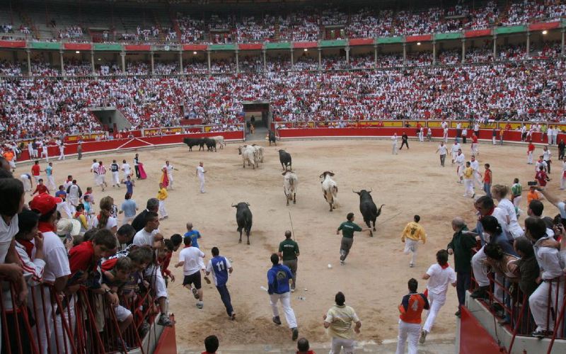 Encierros en la plaza de toros de Pamplona