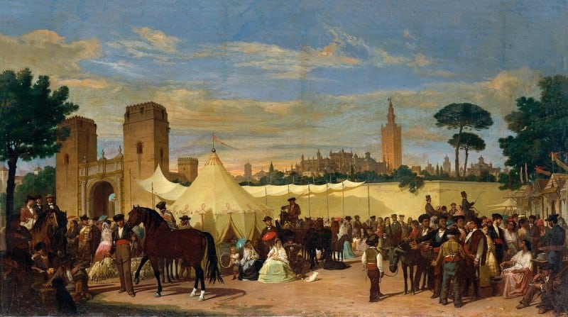 Cuadro representando la Feria de Abril en 1867
