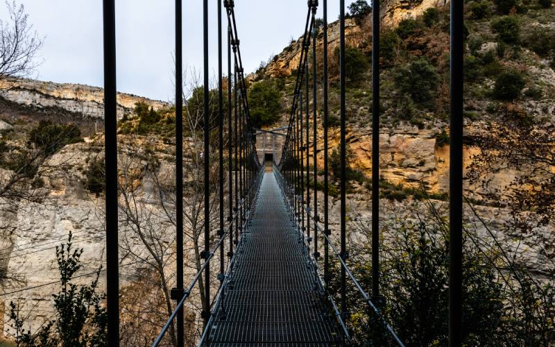 Puente colgante en el Congost de Mont-Rebei