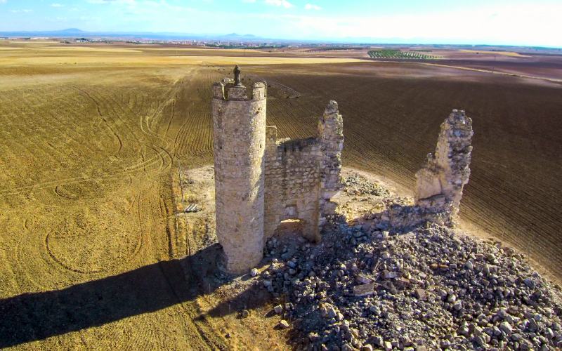 Vista aérea del castillo de La Caudilla o Rivadeneyra