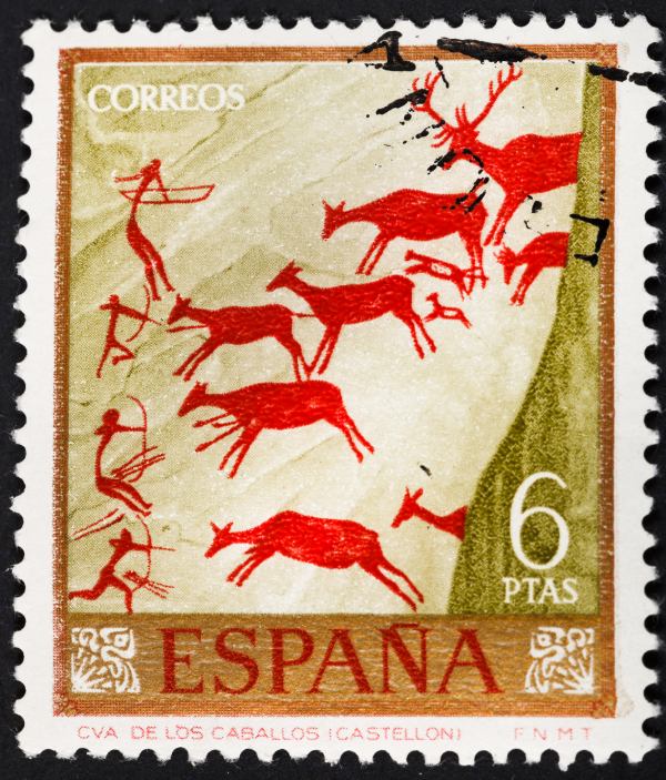 Sello basado en las pinturas de la Cueva de los Caballos