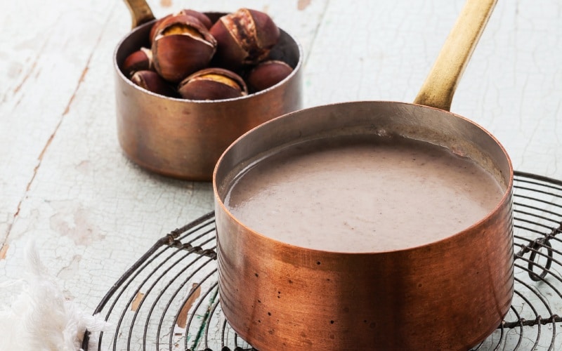 Castañas con leche