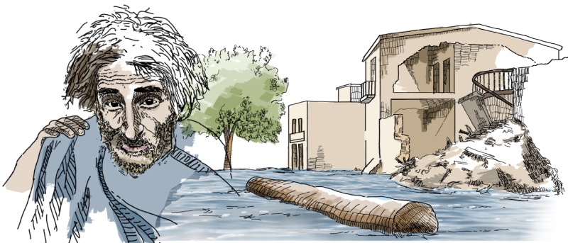 Ilustración de la riada de Santa Teresa