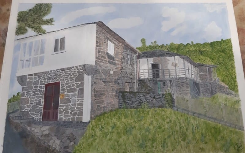 Dibujo de las edificaciones de Tronceda | José María Cófreces