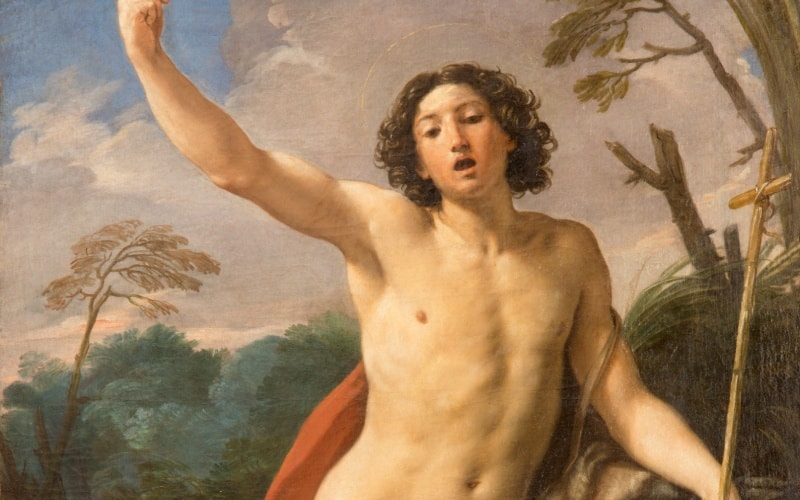 Pintura de San Juan Bautista en el altar del Convento de las Agustinas de Salamanca. Obra de José de Ribera