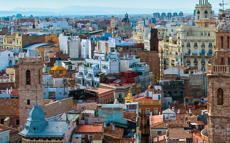 Vista aérea Valencia Medieval