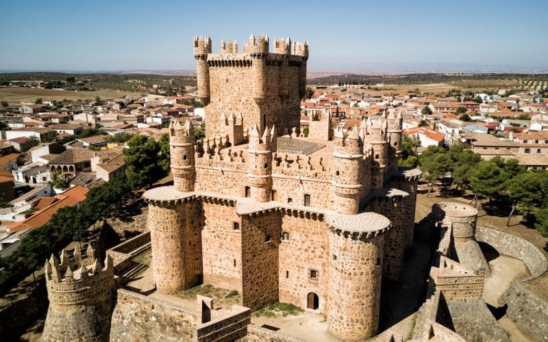 Vista aérea del castillo, Guadamur