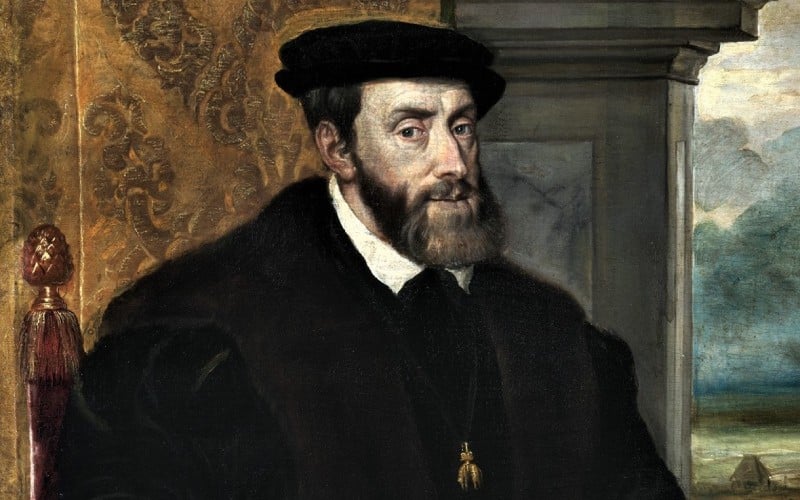 Retrato de Carlos V sentado, por Tiziano