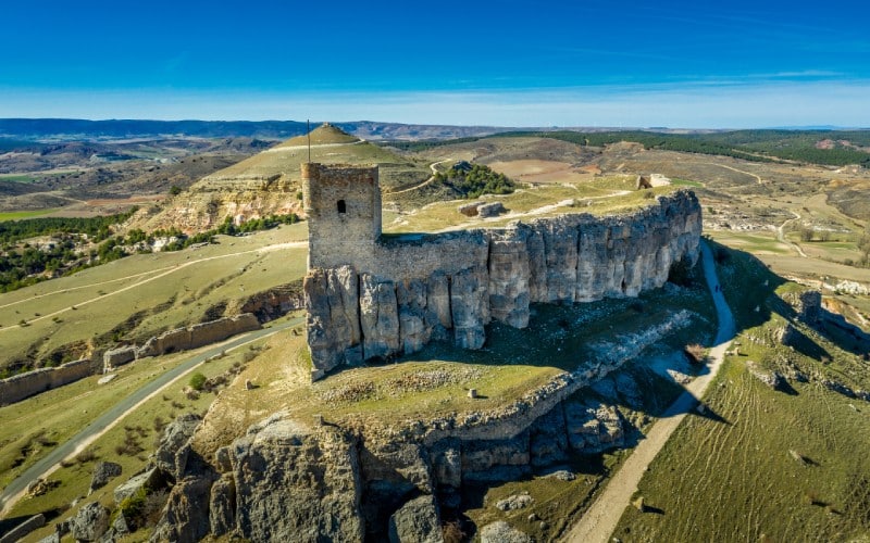 Vista aérea del castillo de Atienza