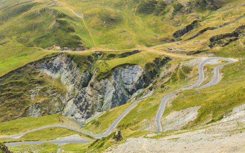 La carretera de Tourmalet en Francia