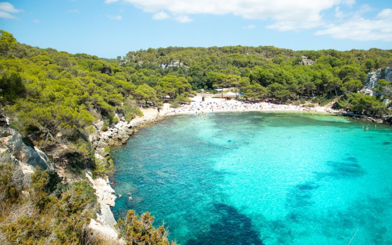 La cala Macarella en Menorca