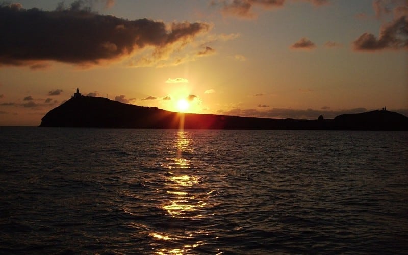 Puesta de sol en las islas Columbretes