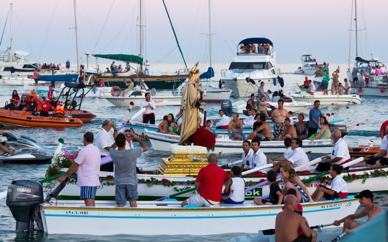 La procesión de la Virgen del Carmen en Málaga
