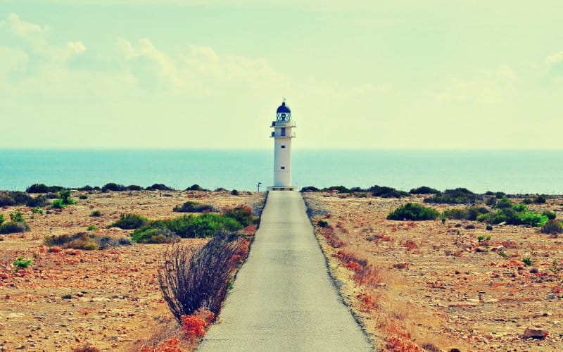 Último tramo de la carretera que lleva al Faro Barbaria