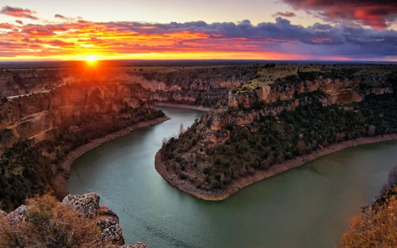 Atardecer en las hoces del río Duratón