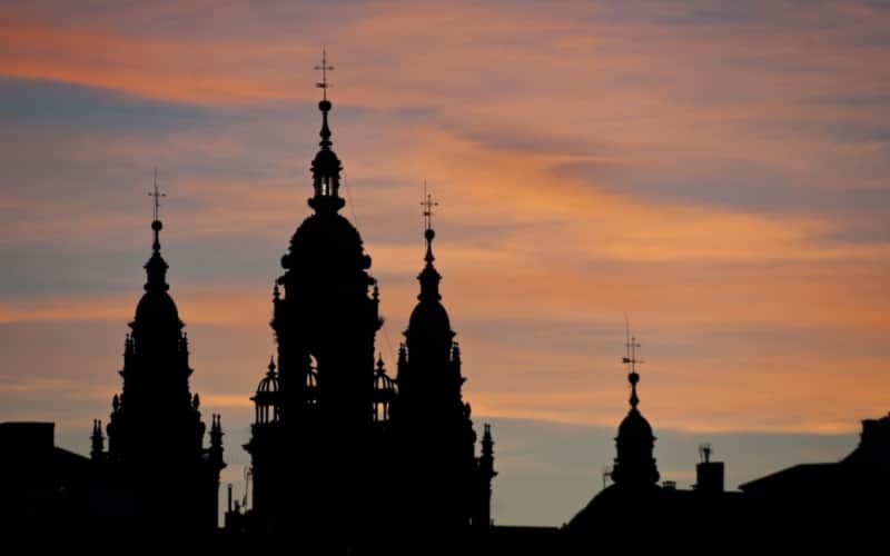 Silueta de la catedral de Santiago de Compostela