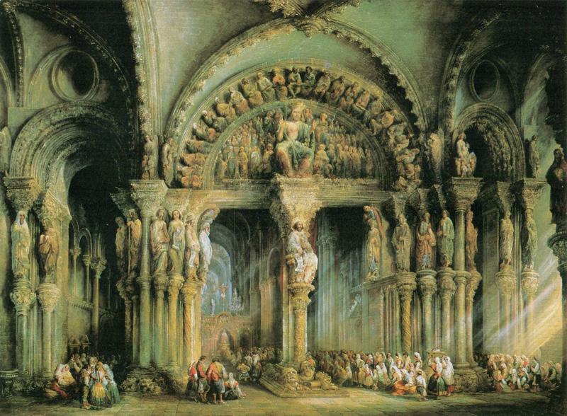 El Pórtico de la Gloria en la catedral de Santiago de Compostela de Genaro Pérez Villaamil