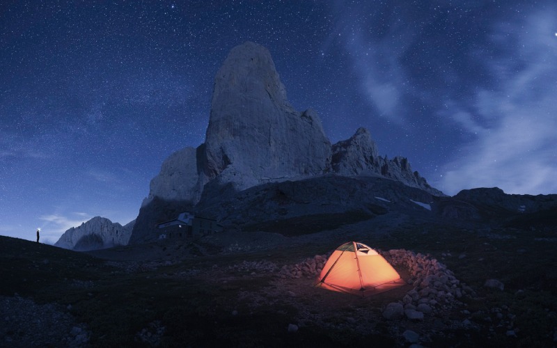 Tienda de campaña en Picos de Europa