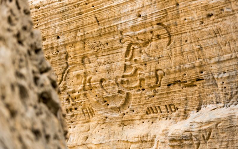 Figuras talladas en la roca de Sa Pedrera de Cala d’Hort
