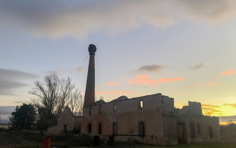Antigua fábrica de resina y madera, ahora abandonada, en Cabezuela