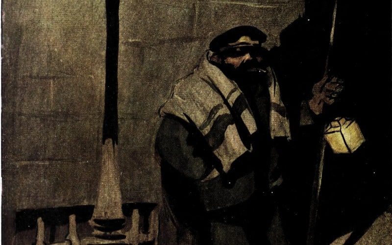 Escenas madrileñas. La soledad del sereno, por Francisco Sancha (revista Blanco y Negro, 1904)