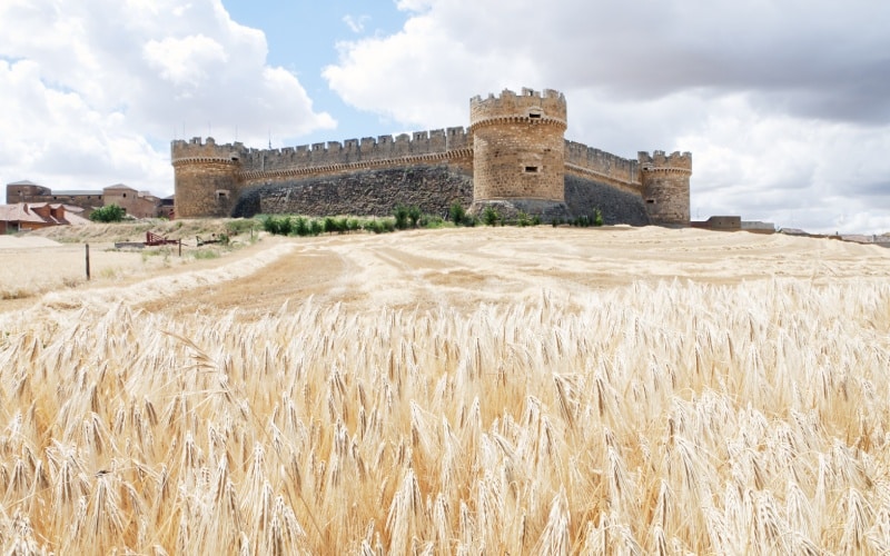 El castillo de Grajal de Campos en la distancia