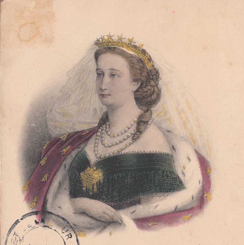 Sello con la imagen de la emperatriz Eugenia de Montijo