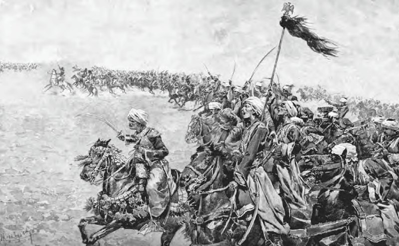 Carga de los mamelucos en Austerlitz, dibujo de Myrbach