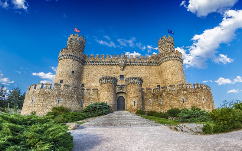 Imagen, de cerca, del Castillo medieval de Manzanares el Real