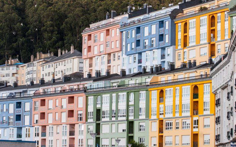 Casas del paseo marítimo de Viveiro