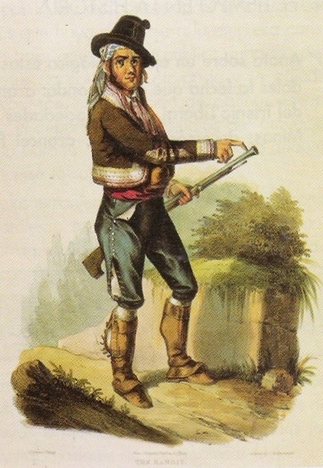 Bandolero andaluz arquetípico en una litografía de 1836