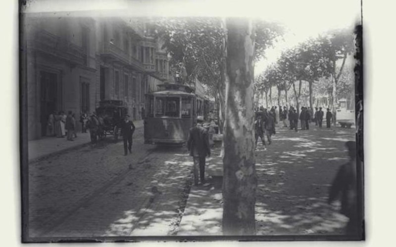 Tranvías en el paseo de Gracia