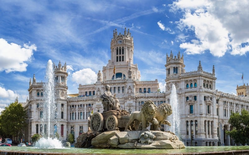 Fuente y palacio de Cibeles