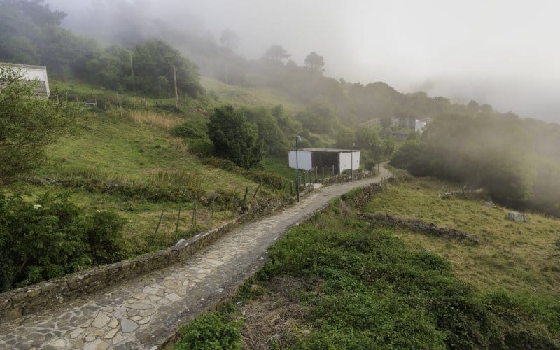 Camino nublado en San Andrés de Teixido