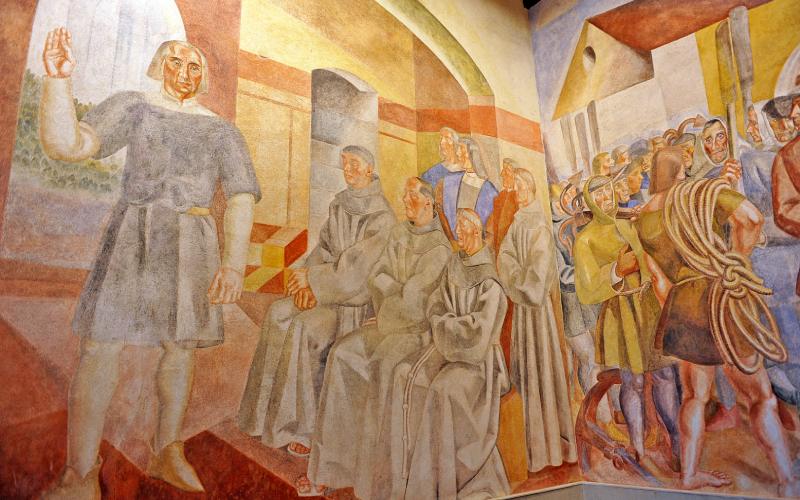 Murales de Daniel Vázquez en el monasterio de La Rábida