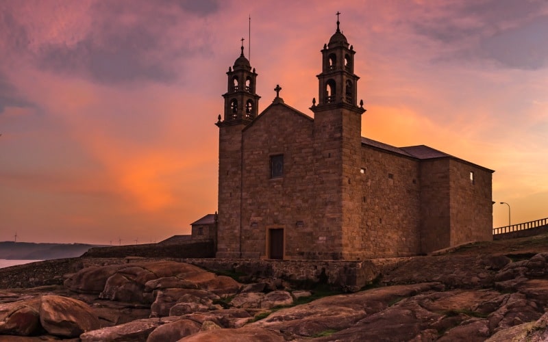 Atardecer en el Santuario de la Virgen de A Barca