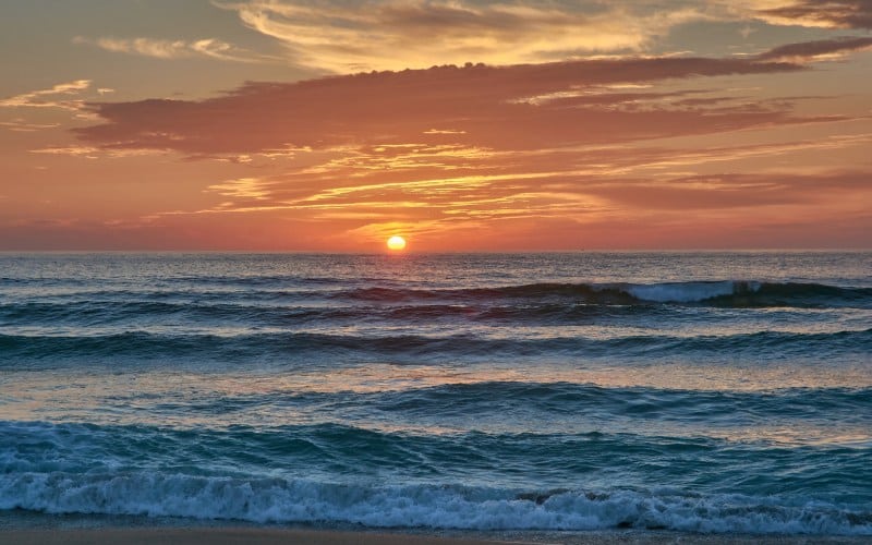 Atardecer en el mar de Fora, en el entorno de Finisterre
