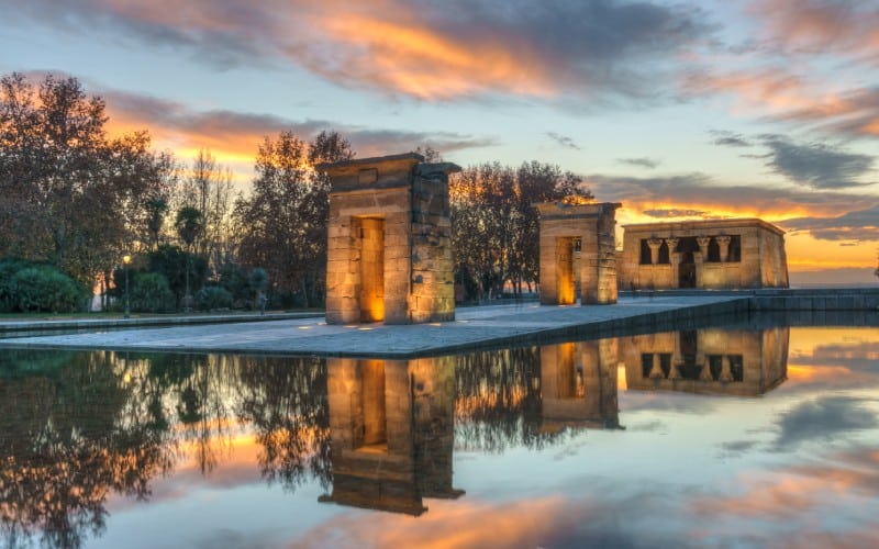 Atardecer en el templo de Debod