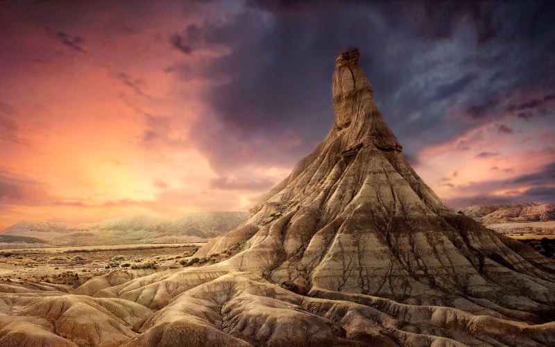 Atardecer en las Bardenas Reales